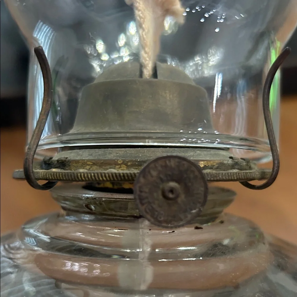 Vintage Clear Glass Oil Lamp